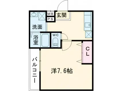 フジパレス浜寺諏訪森東II番館(1K/1階)の間取り写真