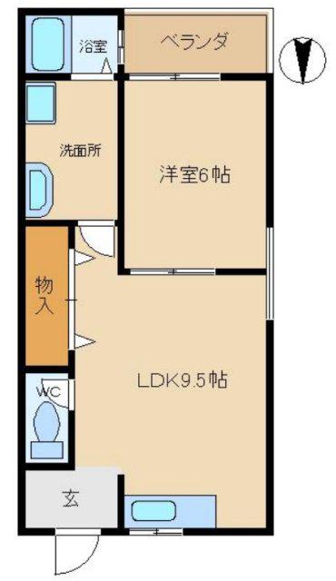 たくみマンション(1LDK/3階)の間取り写真