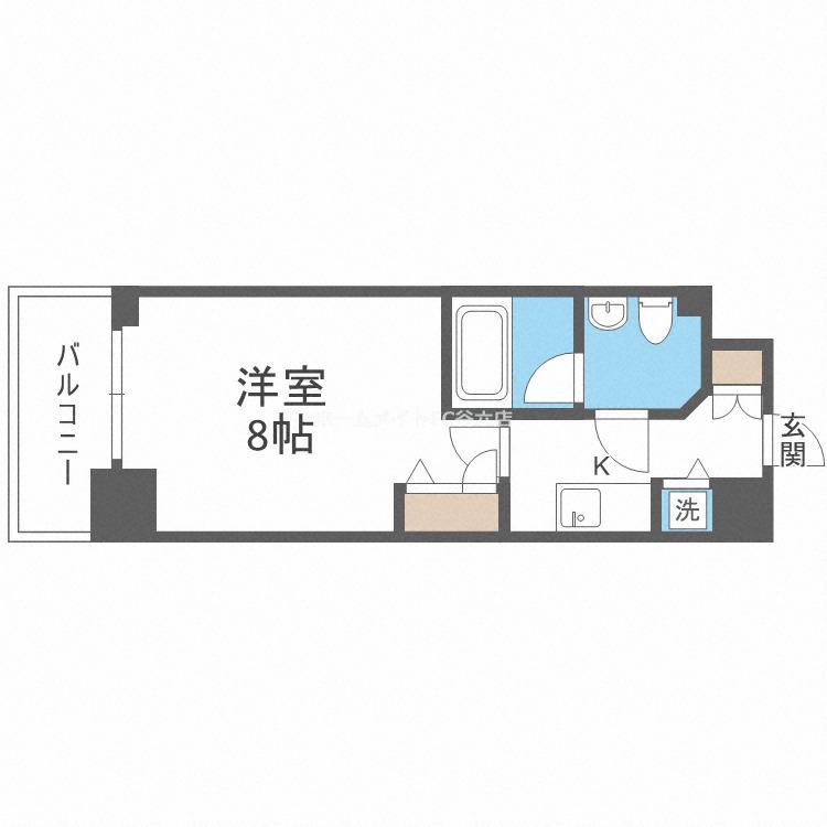 アーデン京町堀ウエスト(1K/3階)の間取り写真