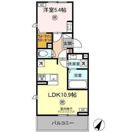 パルフェリーチェ(1LDK/2階)の間取り写真