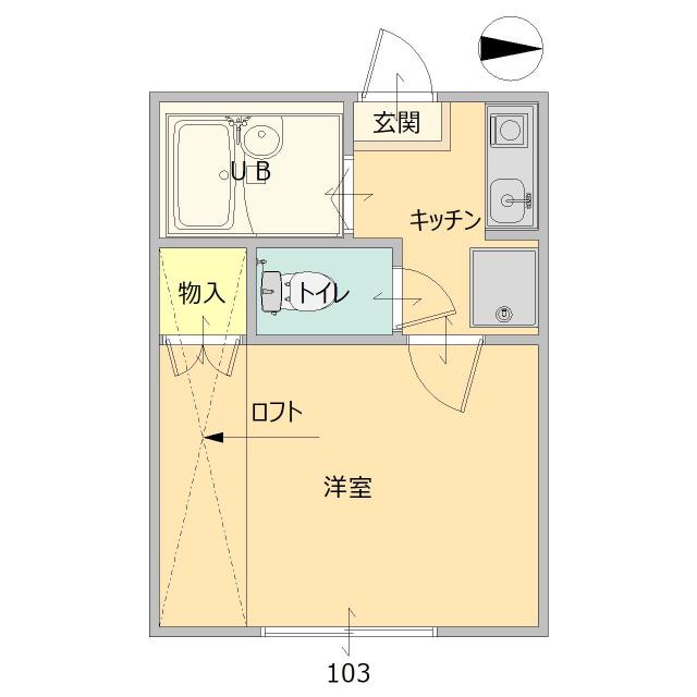 ハイツアザレア(1K/1階)の間取り写真