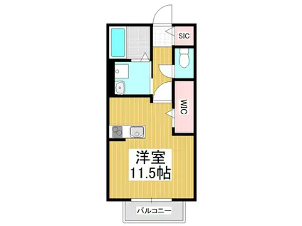 ハイムメゾンLS蟻ケ崎(ワンルーム/1階)の間取り写真