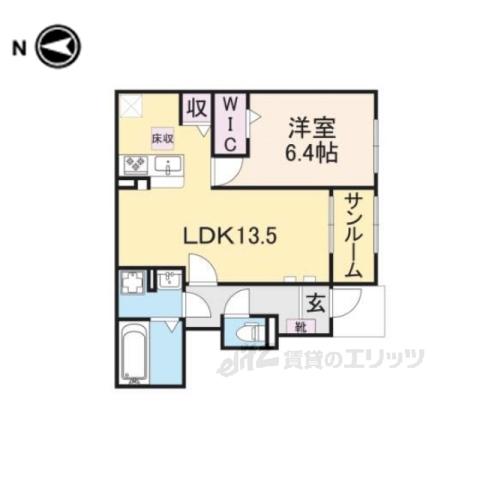 カーサリンドペロー1(1LDK/1階)の間取り写真