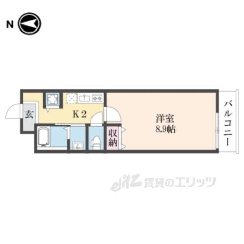 MAISONDOUCE浜大津(1K/4階)の間取り写真