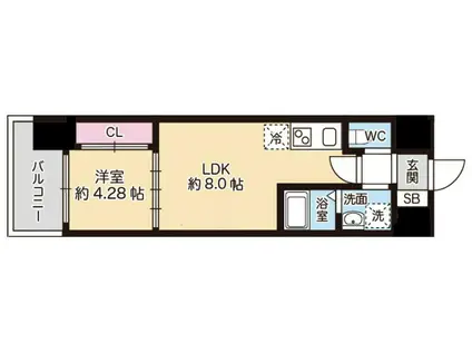 MV.MS大阪岸里(1LDK/7階)の間取り写真