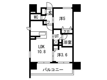 プレサンスロジェ千種駅ノース(2LDK/2階)の間取り写真
