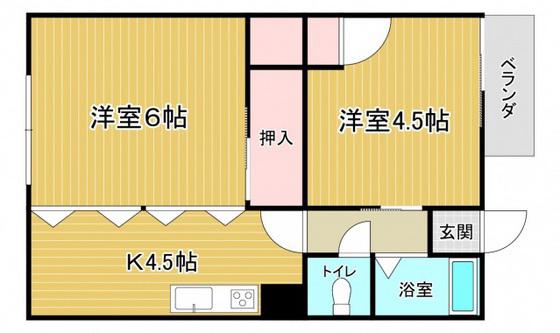 白島田村ビル(2K/3階)の間取り写真