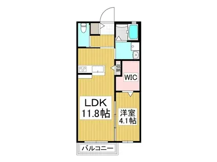 ブラン・テラス(1LDK/2階)の間取り写真