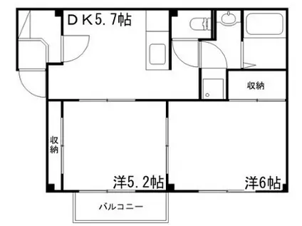 メゾンアメニティ(2DK/1階)の間取り写真