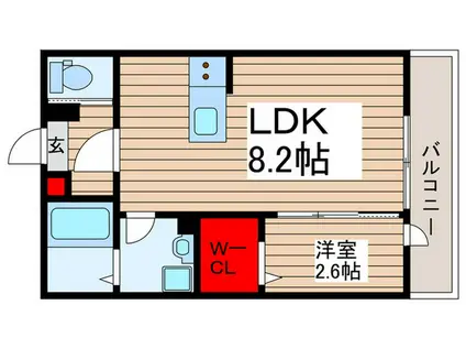 KEIAI RESIDENCE 久米川(1LDK/2階)の間取り写真