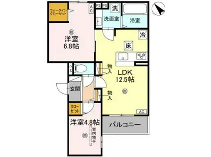 イルフォンターナ大田町(2LDK/3階)の間取り写真