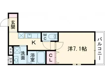 フジパレス弥刀駅北I番館(1K/3階)の間取り写真