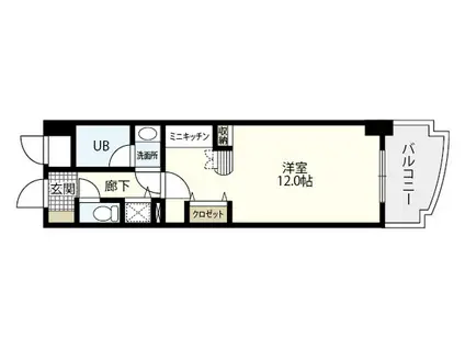 ジャルダン並木(ワンルーム/6階)の間取り写真