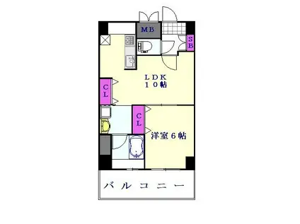 八潮PARK SQUARE(1LDK/2階)の間取り写真