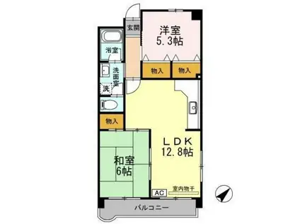 平田マンション(2LDK/3階)の間取り写真