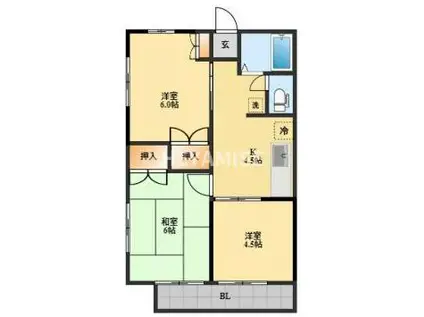 田崎ハイツ(3DK/2階)の間取り写真