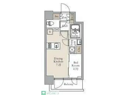 グランカーサ三ノ輪II(1DK/5階)の間取り写真