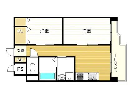 シャトーファミリー(2LDK/3階)の間取り写真
