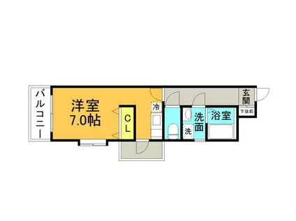 リバーフォレスト河原町(1K/5階)の間取り写真