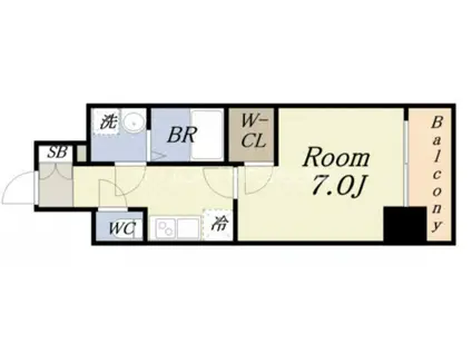 エスプレイス大阪ガルフレジデンス(1K/8階)の間取り写真