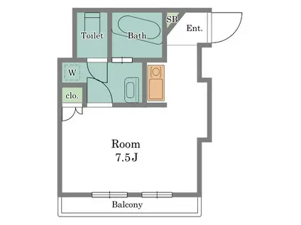 MANCYS自由が丘(ワンルーム/2階)の間取り写真
