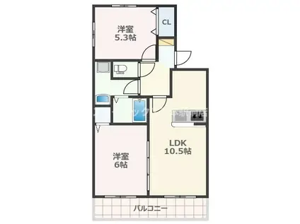 エスポワール・M(2LDK/1階)の間取り写真