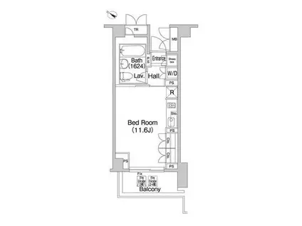 ブリリア代官山プレステージ(ワンルーム/2階)の間取り写真