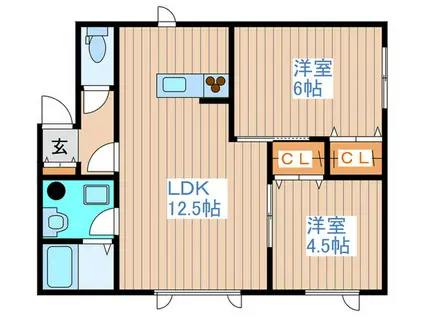 LIFE-ZONE97(2LDK/2階)の間取り写真