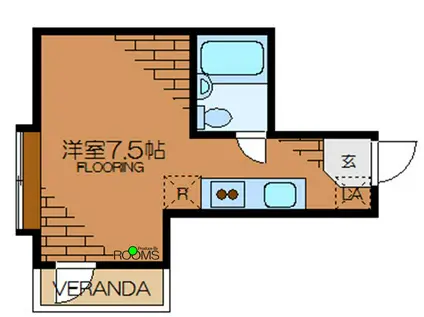 中村マンション(ワンルーム/2階)の間取り写真