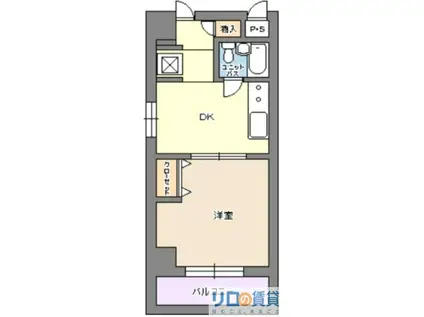 クリテリオン新大阪(1DK/11階)の間取り写真