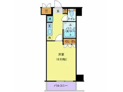 レジオス世田谷尾山台(1K/3階)の間取り写真