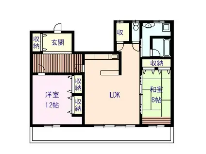 大北マンション(2LDK/3階)の間取り写真