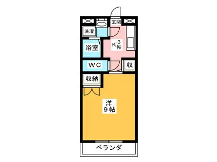 アンジュール(1K/1階)の間取り写真