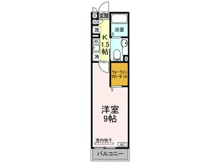 メゾンヴェルデ(1K/1階)の間取り写真