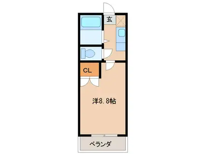 マリネット(1K/1階)の間取り写真