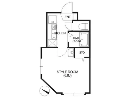 パインヒル東小岩(1K/3階)の間取り写真
