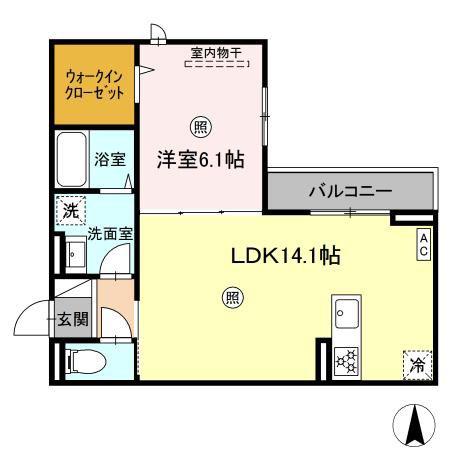DWELL石垣東(1LDK/3階)の間取り写真