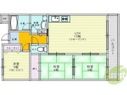 グランドメゾン(3LDK/1階)の間取り写真