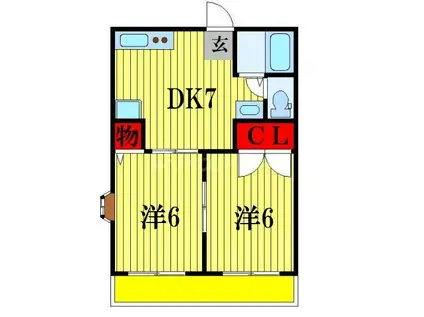 第5コーポ米倉(2DK/2階)の間取り写真