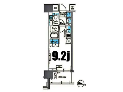 パークアクシス横濱高島町(ワンルーム/9階)の間取り写真