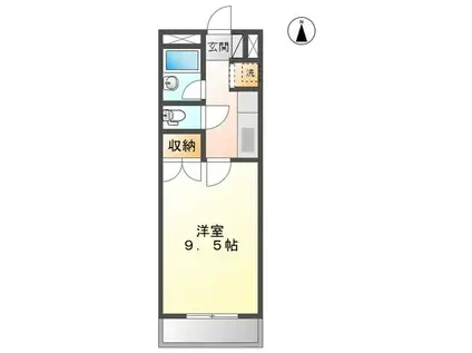 ピアチェーレTII左京山(1K/3階)の間取り写真