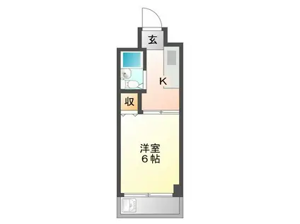 城山ハイツ(1K/4階)の間取り写真