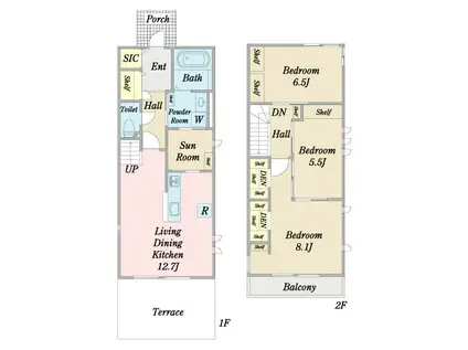 KOTIHARU A棟(3LDK/1階)の間取り写真