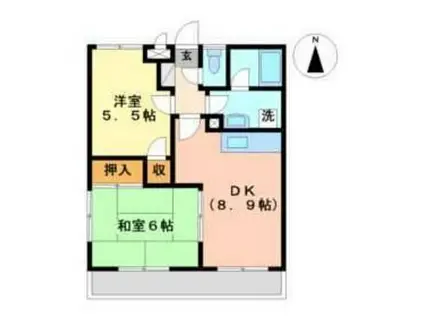 アネックスサクラ(2DK/3階)の間取り写真