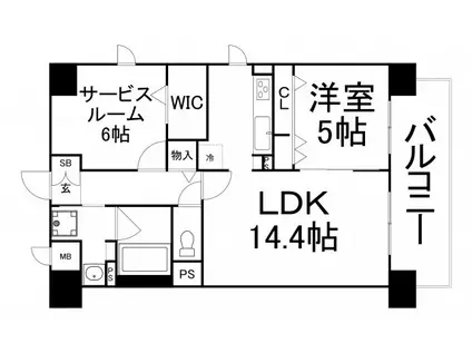 コンフォール京橋(2LDK/1階)の間取り写真