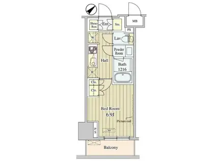 セリオ落合東中野(1K/3階)の間取り写真