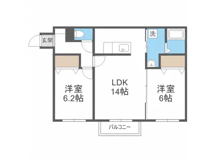 RION HACHIKEN(2LDK/2階)の間取り写真