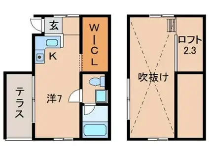 ルフトゼロ 田尻(ワンルーム/1階)の間取り写真