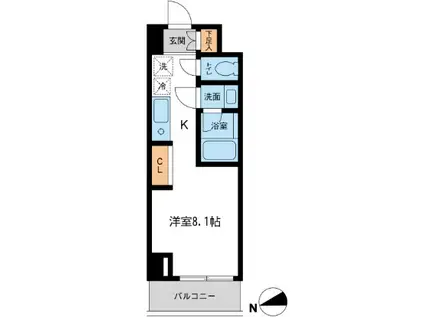 レジデンス雪谷大塚(ワンルーム/3階)の間取り写真