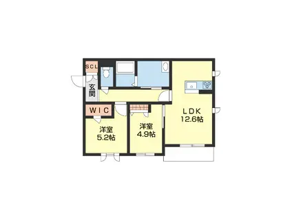 シャーメゾンMS(2LDK/2階)の間取り写真